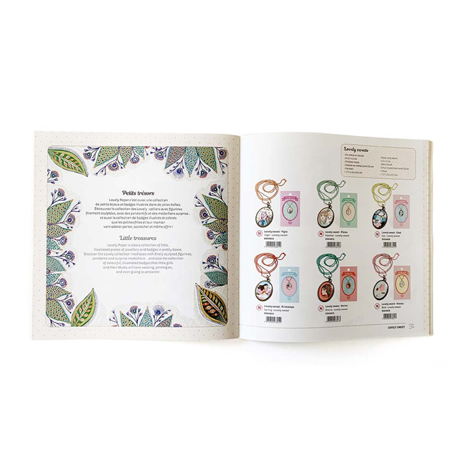 Pages intérieures petits trésors, catalogue Lovely Paper 2019