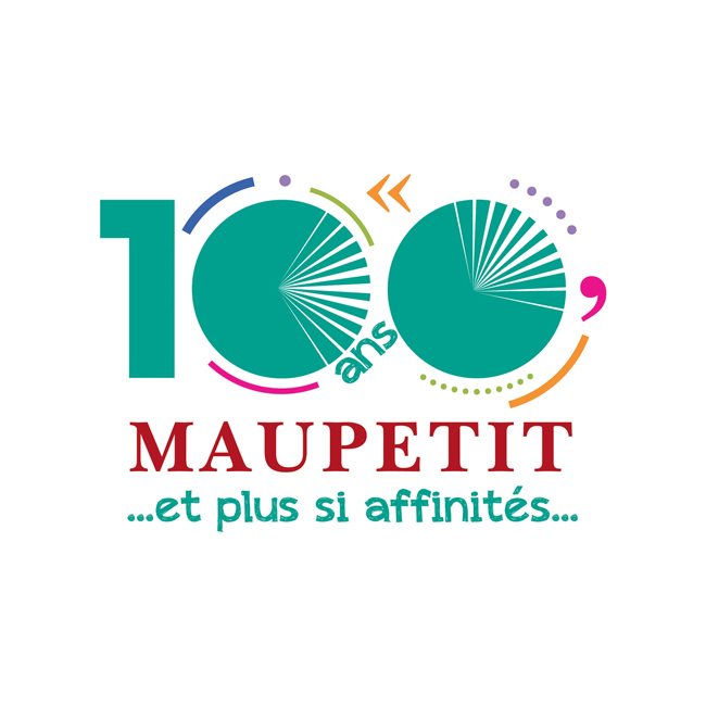 Logotype 100 ans de la librairie Maupetit